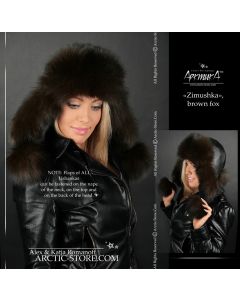 Bomber brown hat - fox fur ushanka - arctic store