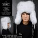 white fur men's ushanka - shadow fox hat for men