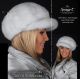 Women's winter white mink fur newsboy cap