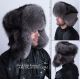 Siberian ushanka for men - grey fox fur hat