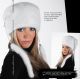 white mink fur hat with tails