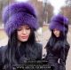 Deep purple fox shapka - Women's fur hat - arctic-store