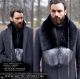Men's detachable fur stole - black silver fox collar - arctic-store