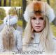 fashion fur headband in red and white fox