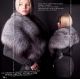 Russian fox wrap - Silver grey fur cape - arctic-store