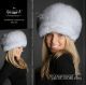 Blue fox hat - russian white fur shapka