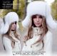 White winter fur hat - Gold leather fur fox ushanka