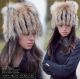 cossack fur hat wig russian raccoon black fox stripes