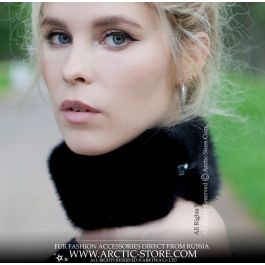 Black Mink Fur Neck Warmer – Slim Jet Band – Arctic Store
