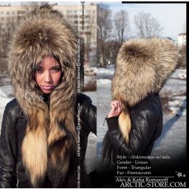 Eskimoska Hood/Hat w/ tails, Russian Raccoon – Arctic Store