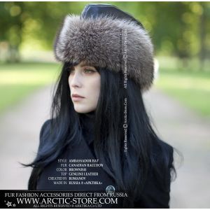 Canadian raccoon fur hat - ambassador winter hat for women