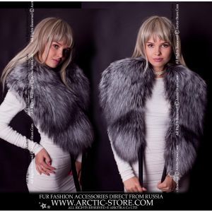 silver fur collar - fox pelerine - arcticstore