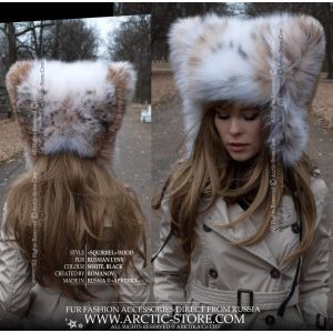 Lynx fur winter hat for women