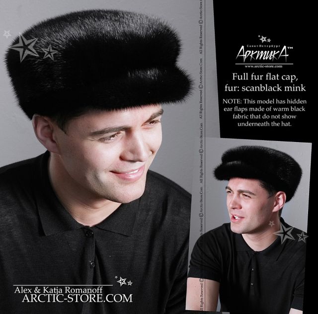 Flat cap, Black Mink
