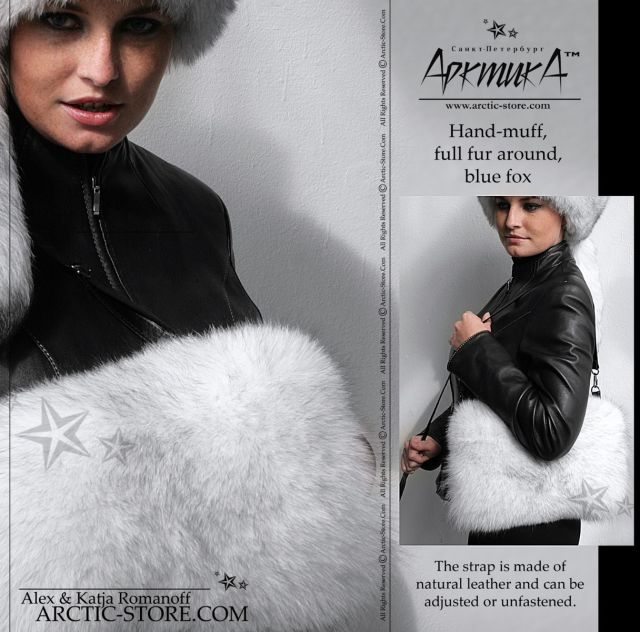 Russian Fur Hand Muff – Blue Polar Fox
