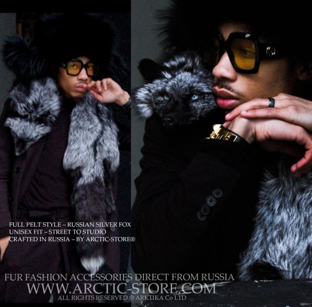 Russian Silver Fox Fur Collar – Full Body Taxidermy Wrap