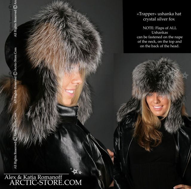 WOMEN’S TRAPPER HAT · CRYSTAL FOX · LEATHER