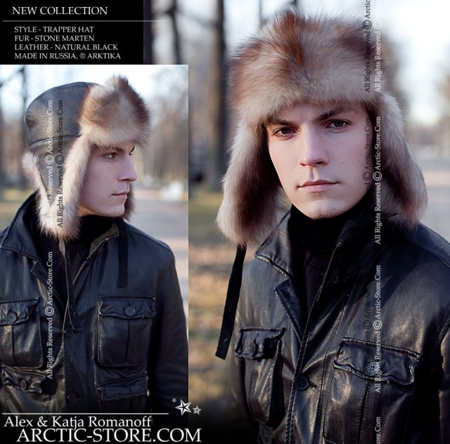 MEN’S TRAPPER HAT · STONE MARTEN FUR · LEATHER