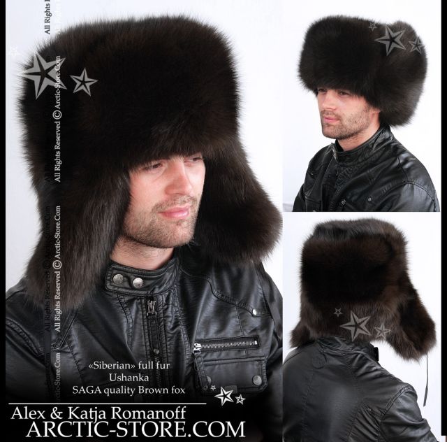 Siberian ushanka, brown fox
