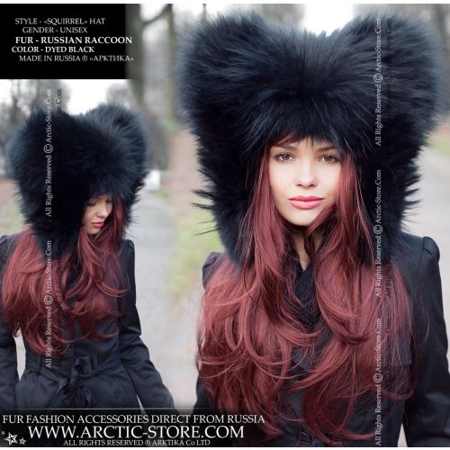 "Squirrel" Hat, Black Raccoon