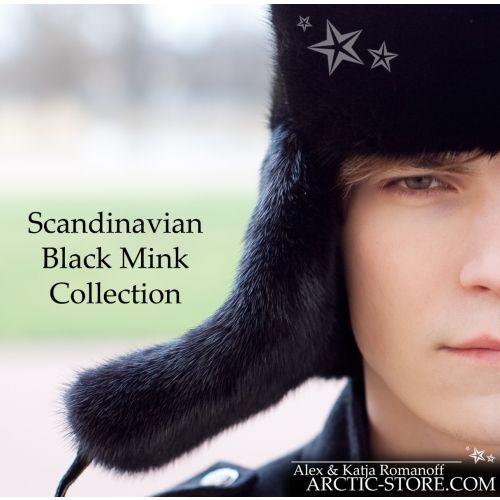 Siberian ushanka, scanblack mink