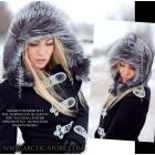 women’s bomber hat with brown oil dyed fox fur and leather crown