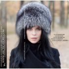 Boyaryshnia full fur hat crafted from rare Russian Silver Fox, a crown of sovereign elegance and imperial grace.