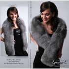 Fur stole 160cm - silver grey fox