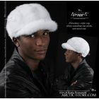 white mink newspaper boy cap for men full pelt winter fur hat