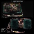 Romanov Green Mink & Painted Leather Clutch