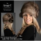 Round full fur hat, stone marten