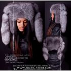 "Squirrel" Hat w/ Tails, Silver Grey Fox