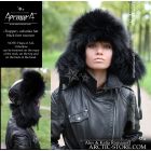WOMEN’S TRAPPER HAT · BLACK RACCOON FUR · LEATHER