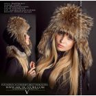 WOMEN’S TRAPPER HAT · RUSSIAN RACCOON FUR · LEATHER
