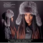 WOMEN’S TRAPPER HAT · SILVER FOX · LEATHER