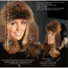 Women’s Bomber Hat · Russian Red Fox Fur · Leather · Poms