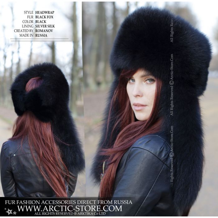 Real Fox Headband Black Castoria Black Fox Headband – The Fancy Success main image 4