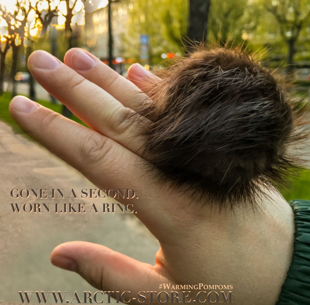 wearable natural fur warmer designed to soothe cold fingers and support blood flow