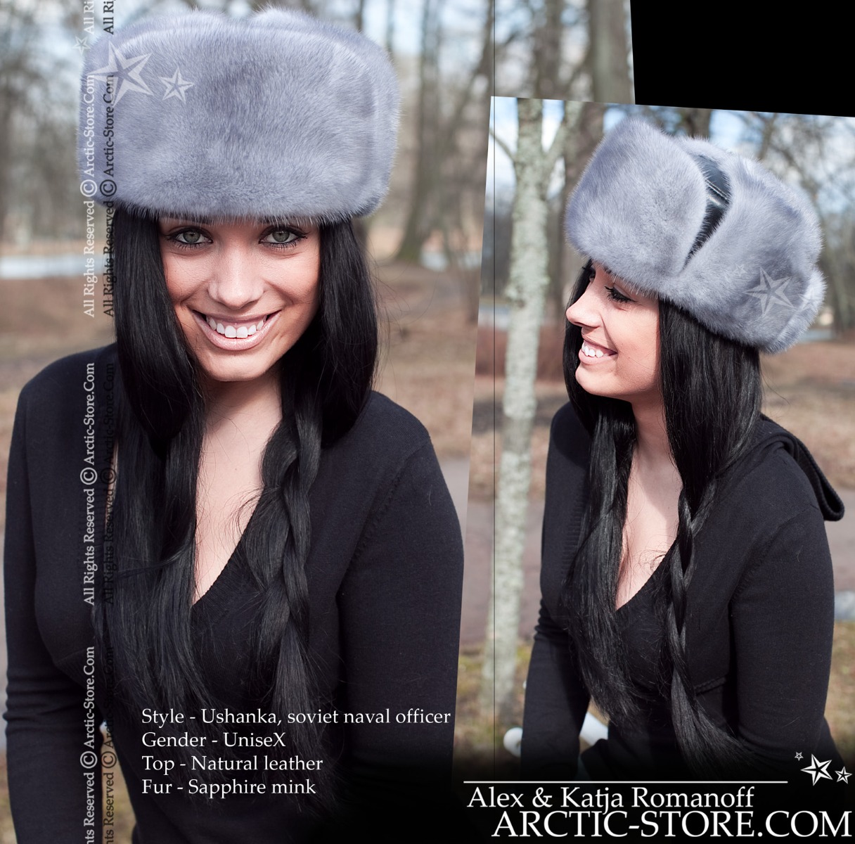 Naval Officer Fur Hat · Sapphire Mink