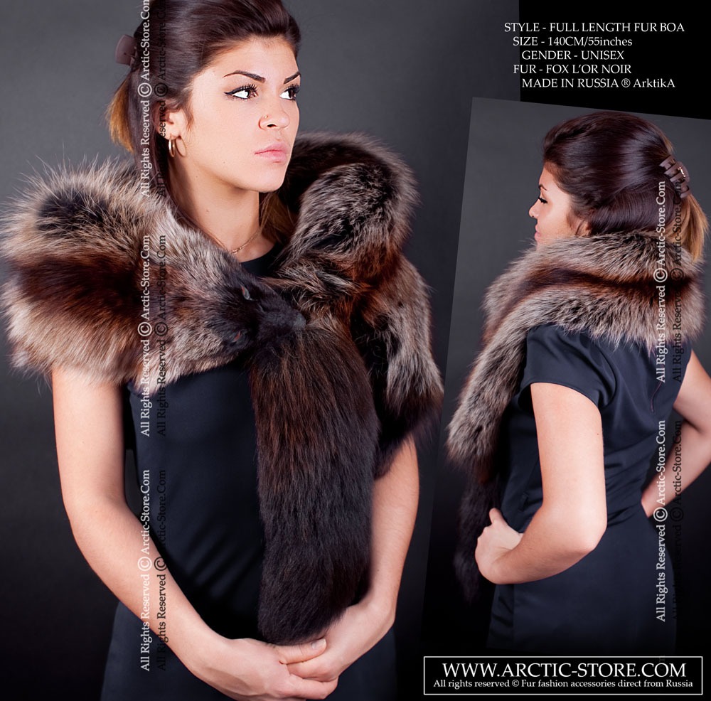 oil fox fur collar taxidermy style