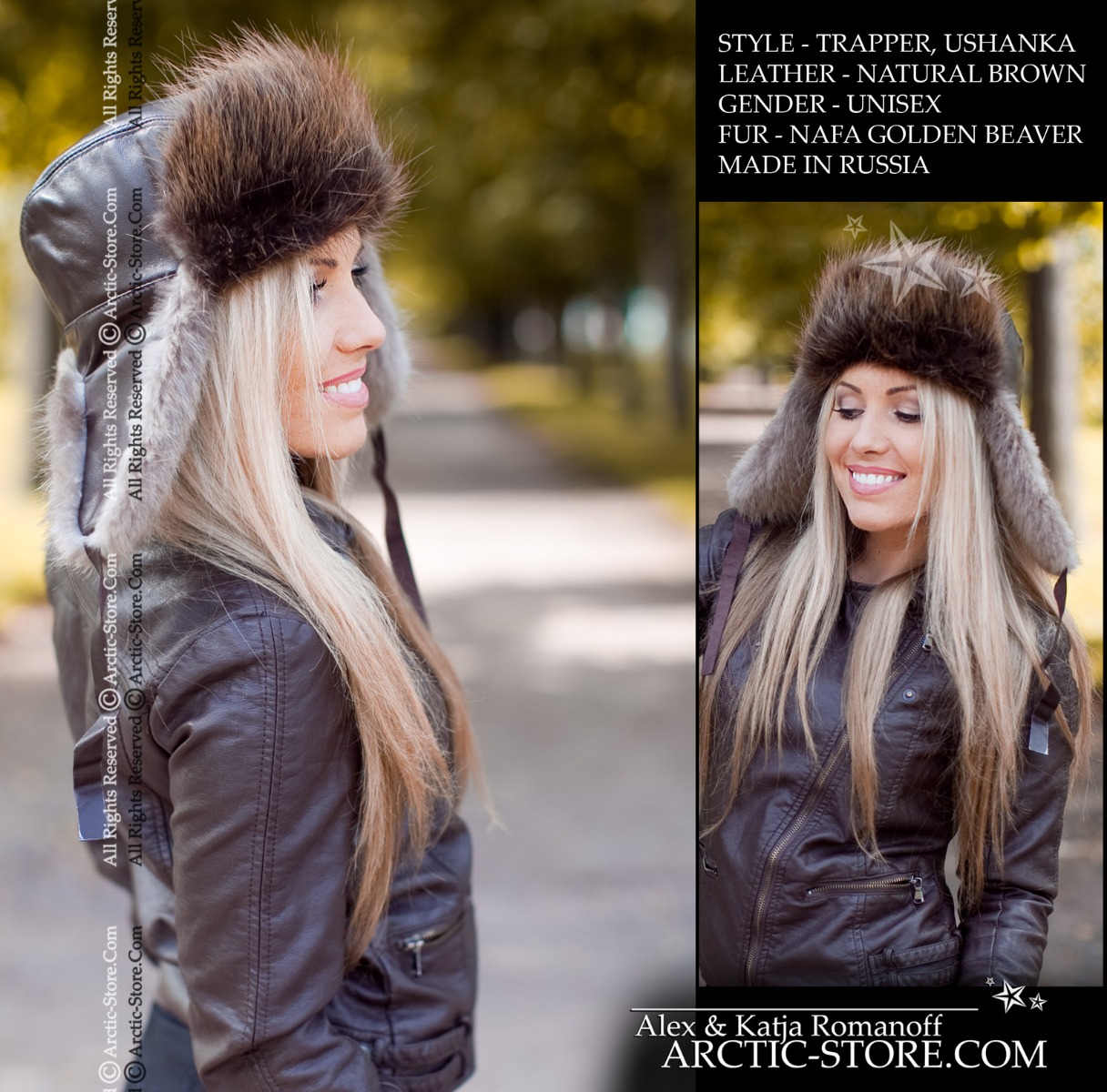 WOMEN’S TRAPPER HAT · BEAVER FUR · LEATHER