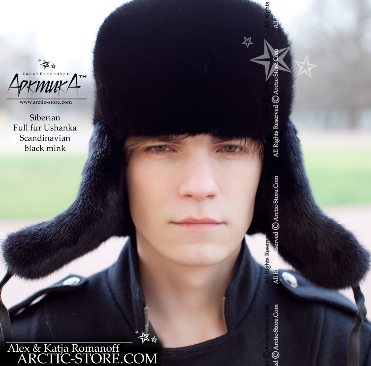 Siberian ushanka, scanblack mink