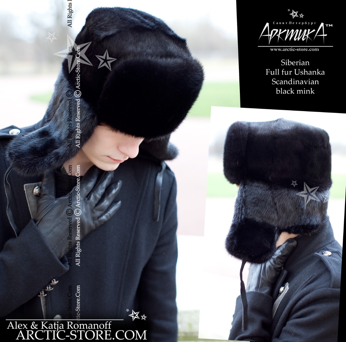 Siberian ushanka, scanblack mink