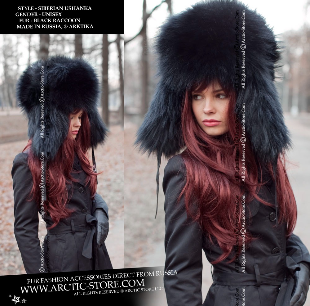 Siberian ushanka, Black raccoon